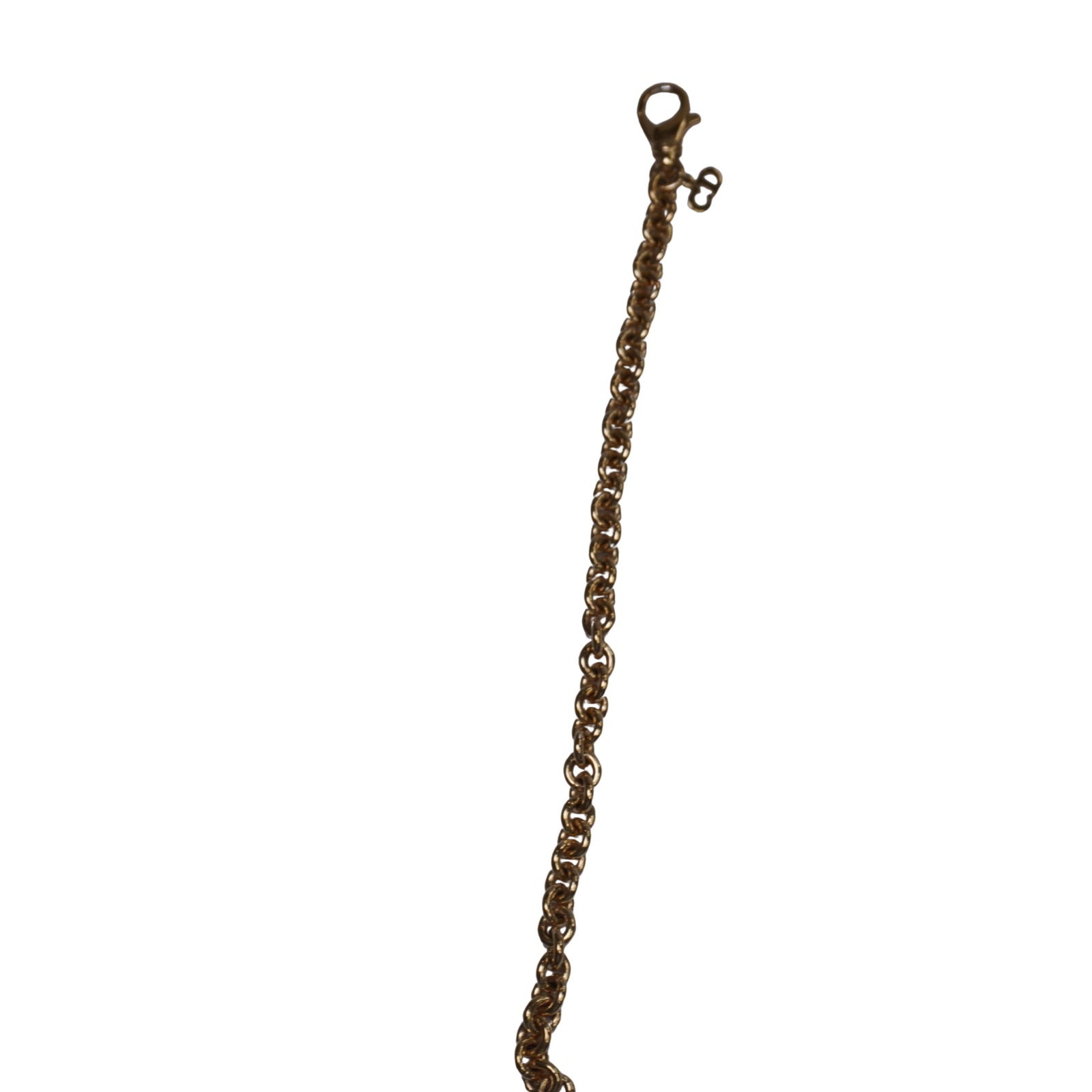 Vintage Christian Dior Gold-Tone Chain Link Bracelet, CD Logo Charm, Lobster Clasp