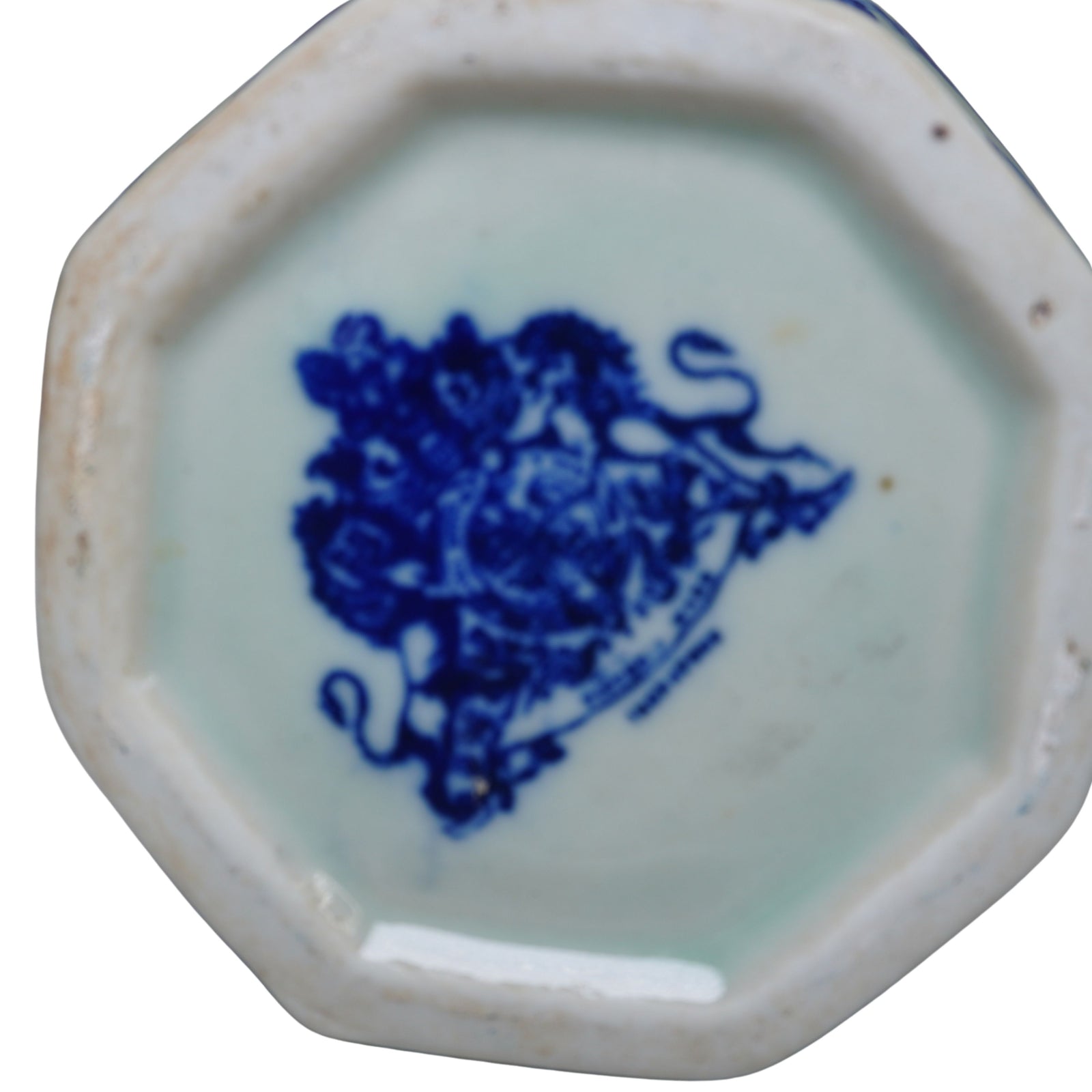 Blue & White Flow Blue–Style Transferware Pitcher, Victoria Ware Ironstone, Old-World Scene, Decorative