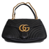 Gucci GG Marmont Matelassé Shoulder Bag, Black Leather, Medium, Antique Gold Hardware
