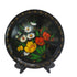 Vintage Zhostovo Russian Hand Painted Floral Tray, Black Lacquer Toleware, Made in USSR
