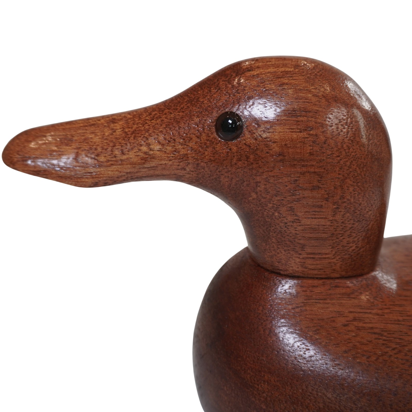 Pair of Vintage Hand-Carved Wooden Duck Decoys, Signed & Dated 1973, Glass Eyes, Decorative Folk Art