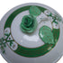 Herend Indian Basket Green (Fleurs des Indes) Hand Painted Lidded Sugar Bowl #663, Rose Finial