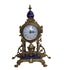 Vintage Imperial Brass & Cobalt Porcelain Mantel Clock, Farbel Fonderie d'Arte Italy, Ornate Louis XV / Hollywood Regency