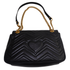 Gucci GG Marmont Matelassé Shoulder Bag, Black Leather, Medium, Antique Gold Hardware