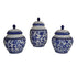 Ralph Lauren Mandarin Blue Ginger Jars, Set of 3 Graduated, Blue & White Chinoiserie Lidded