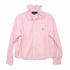 Reimagined Ralph Lauren Striped Shirt, Hand-Ruffled Collar, Pink & White Candy Stripe, Oversized, One of a Kind