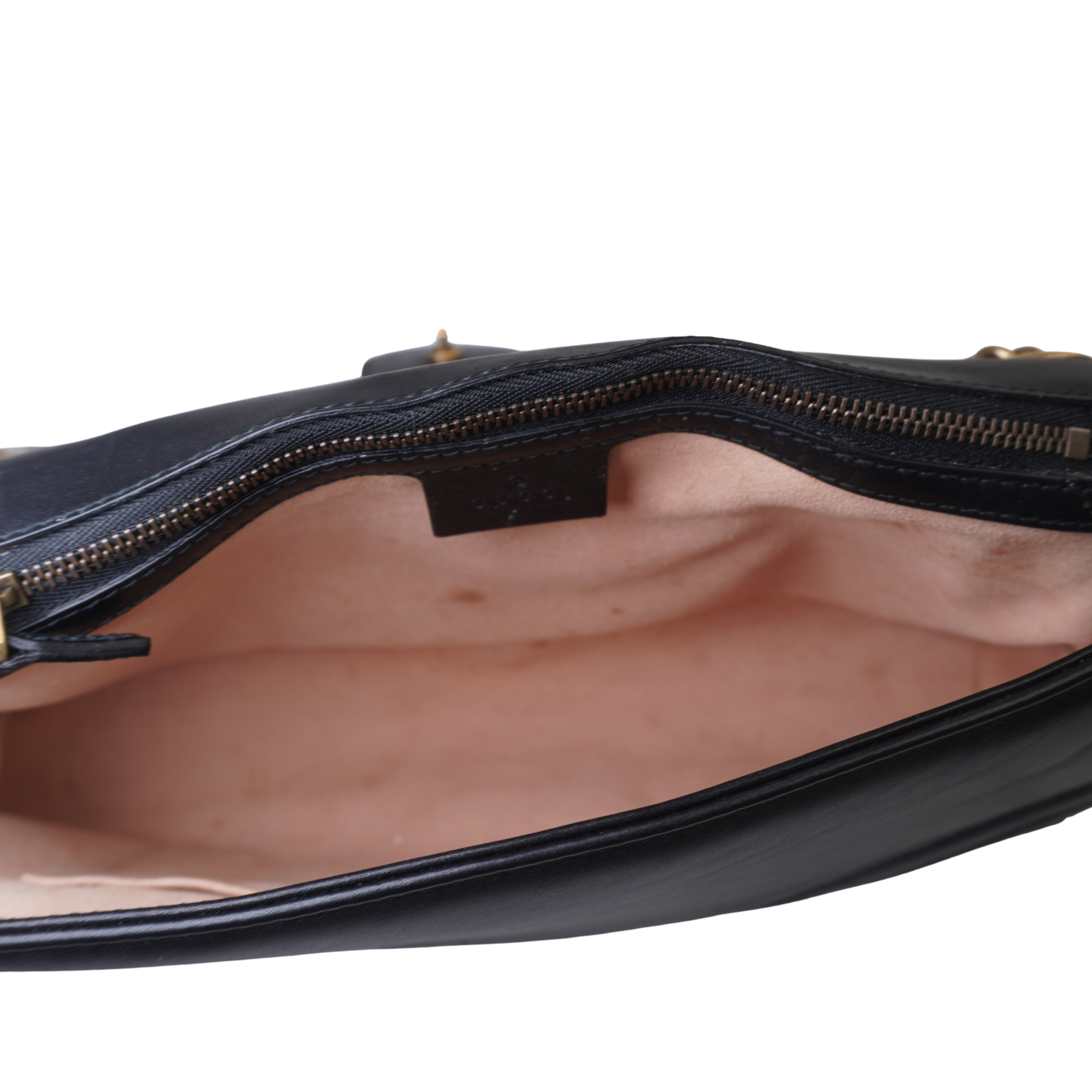 Gucci GG Marmont Matelassé Shoulder Bag, Black Leather, Medium, Antique Gold Hardware