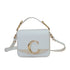 Chloé C Mini Bag, White Leather with Gold "C" Logo, Top Handle Crossbody