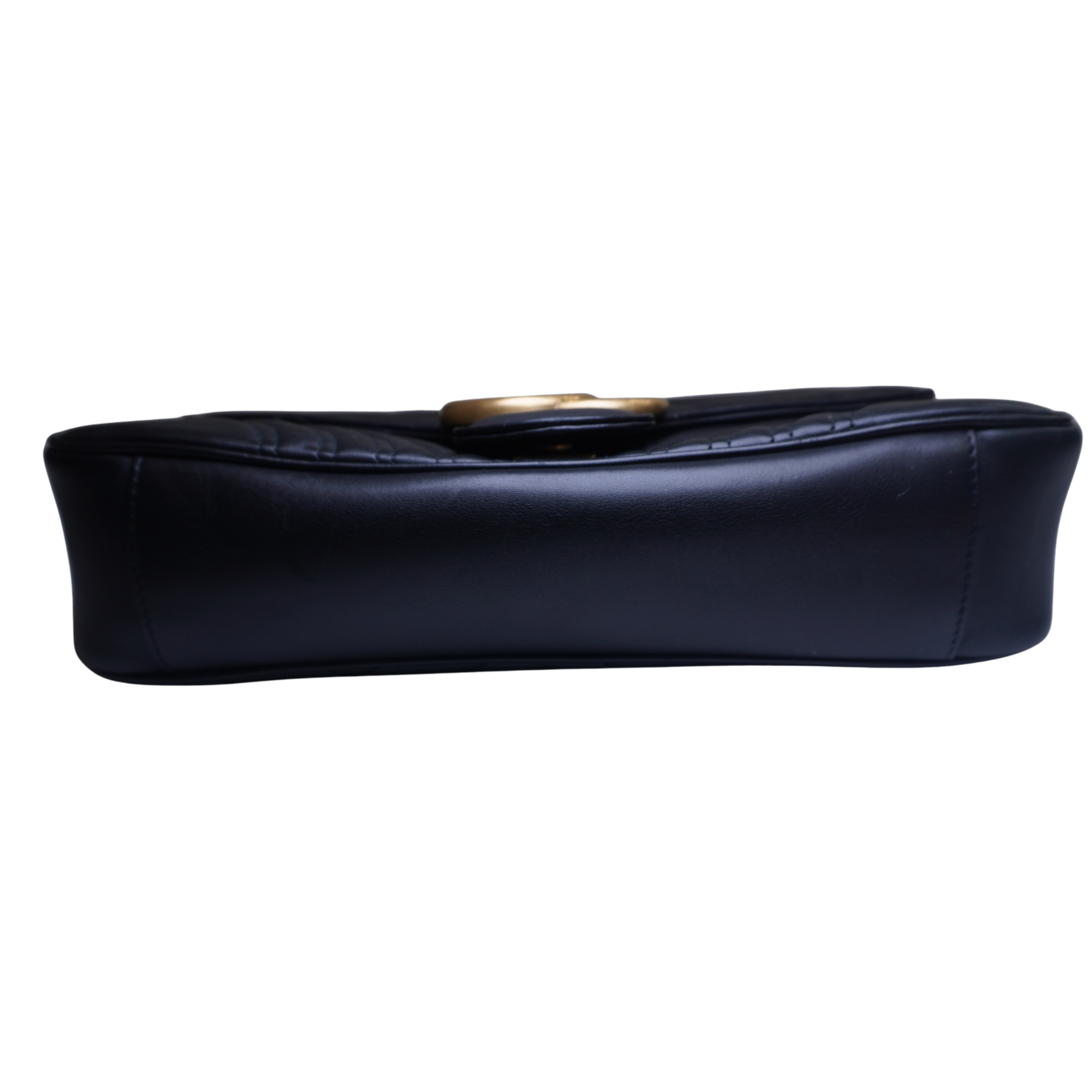 Gucci GG Marmont Matelassé Shoulder Bag, Black Leather, Medium, Antique Gold Hardware