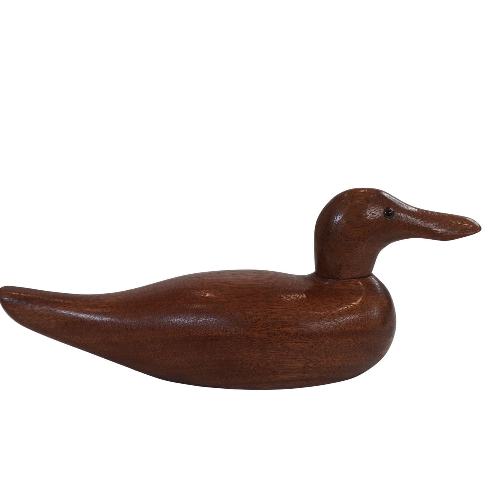 Pair of Vintage Hand-Carved Wooden Duck Decoys, Signed & Dated 1973, Glass Eyes, Decorative Folk Art