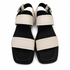 Aquatalia Double-Band Slingback Flatform Sandals, Ivory Leather, Made in Italy, Women's US 8.5