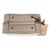 CALPAK Small Clear Cosmetics Case, Stone, Gold Hardware, NWT