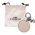 Coach Beach Ball Leather Bag Charm Keychain, Red White & Blue, Silver-Tone — NWT with Dust Bag