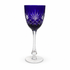 Set of 8 Fabergé Cobalt Blue Cut-to-Clear Crystal Wine Goblets, Signed, Mouth-Blown