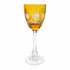 Set of 4 Fabergé Odessa Amber Cut-to-Clear Crystal Wine Goblets, Signed, Mouth-Blown