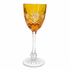 Set of 4 Fabergé Odessa Amber Cut-to-Clear Crystal Wine Goblets, Signed, Mouth-Blown