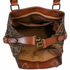 Fendi Zucca Canvas Satchel, Tobacco FF Monogram with Cognac Leather Trim, Star Studs & Hook Closure