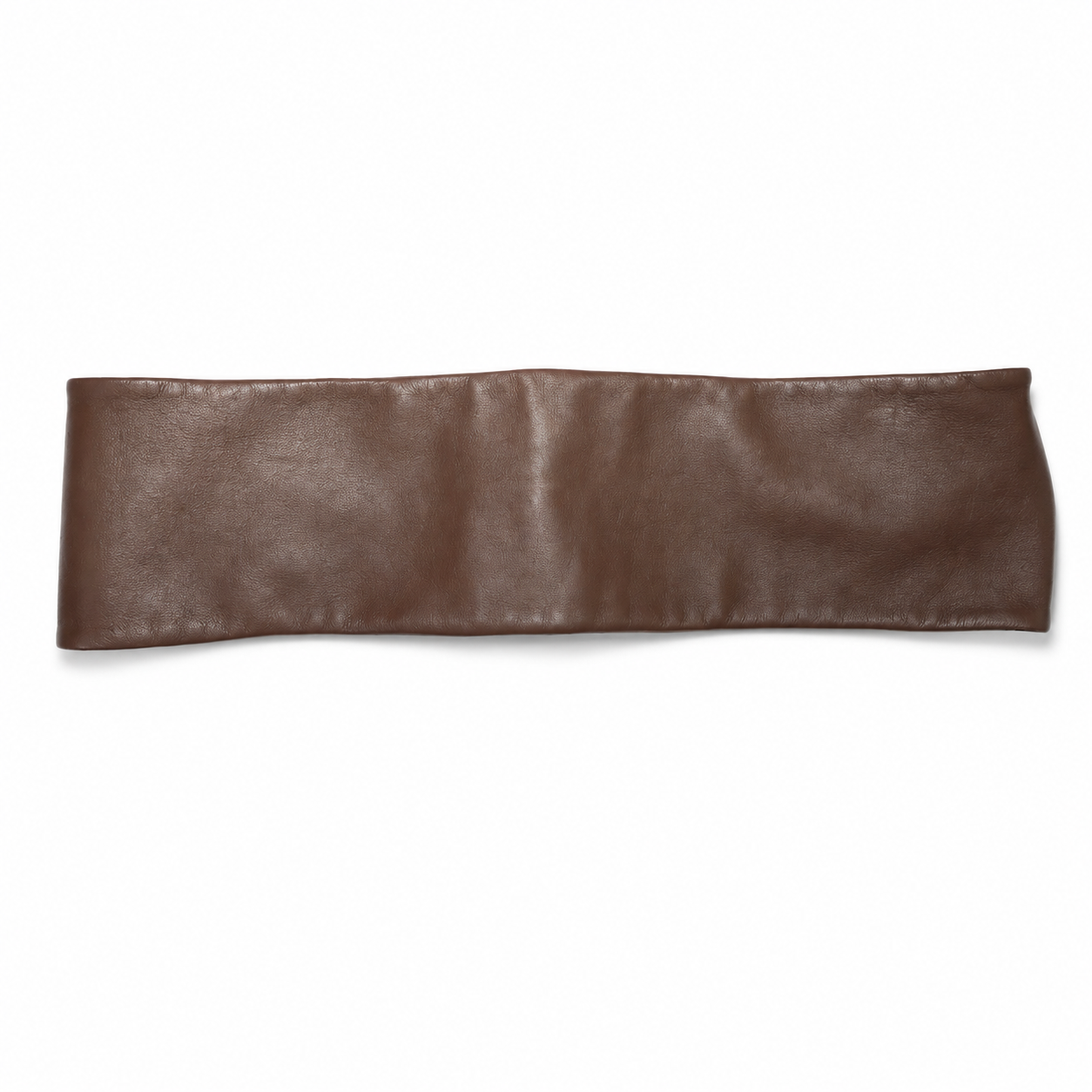 Giorgio Armani Wide Leather Waist Belt, Brown, Gold-Tone Hook-and-Eye Buckle, Made in Italy, Size 40