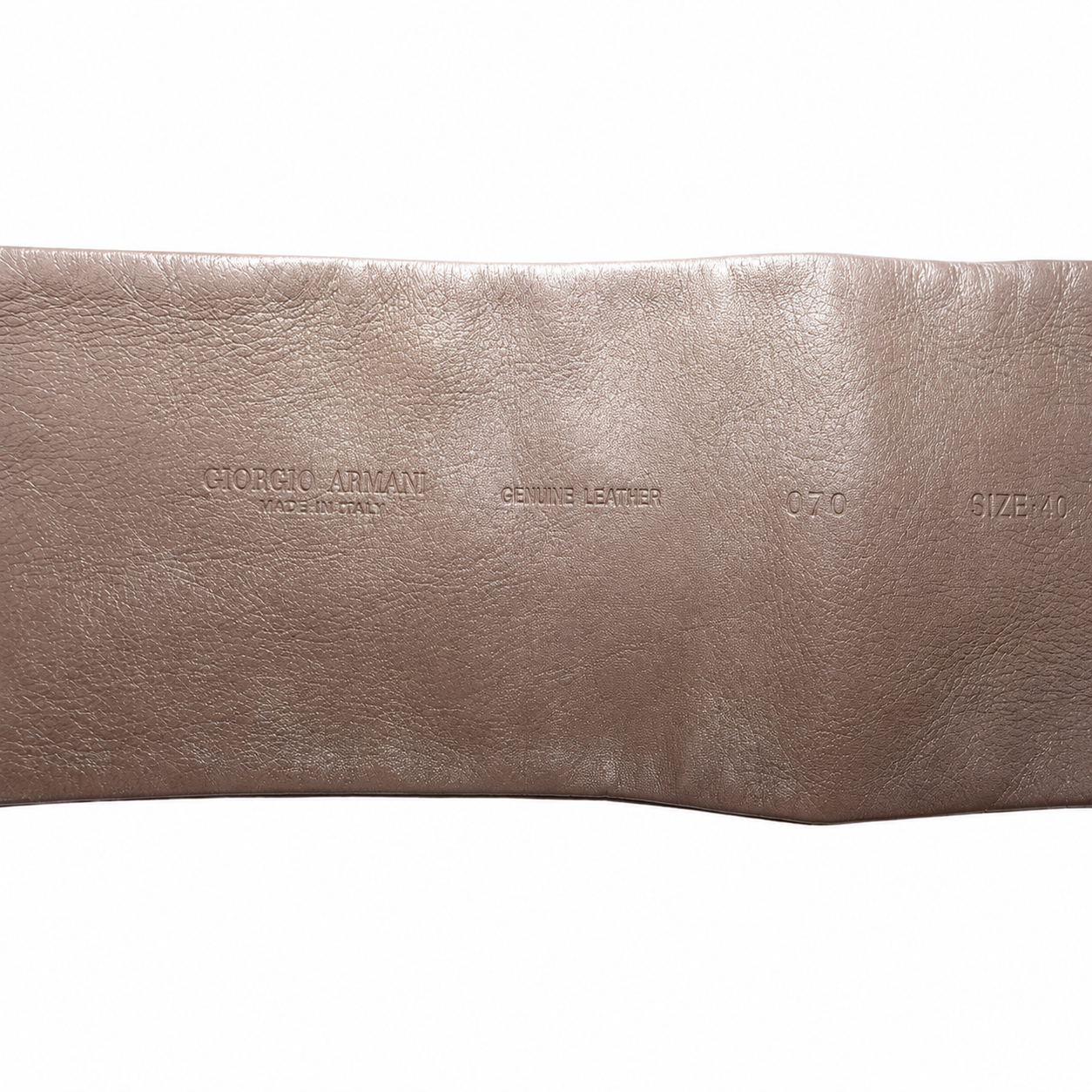 Giorgio Armani Wide Leather Waist Belt, Brown, Gold-Tone Hook-and-Eye Buckle, Made in Italy, Size 40