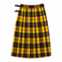 Gucci Tartan Wool Kilt Skirt, Embroidered Flaming Spaniel, Yellow Plaid, New With Tags, IT 38