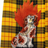Gucci Tartan Wool Kilt Skirt, Embroidered Flaming Spaniel, Yellow Plaid, New With Tags, IT 38