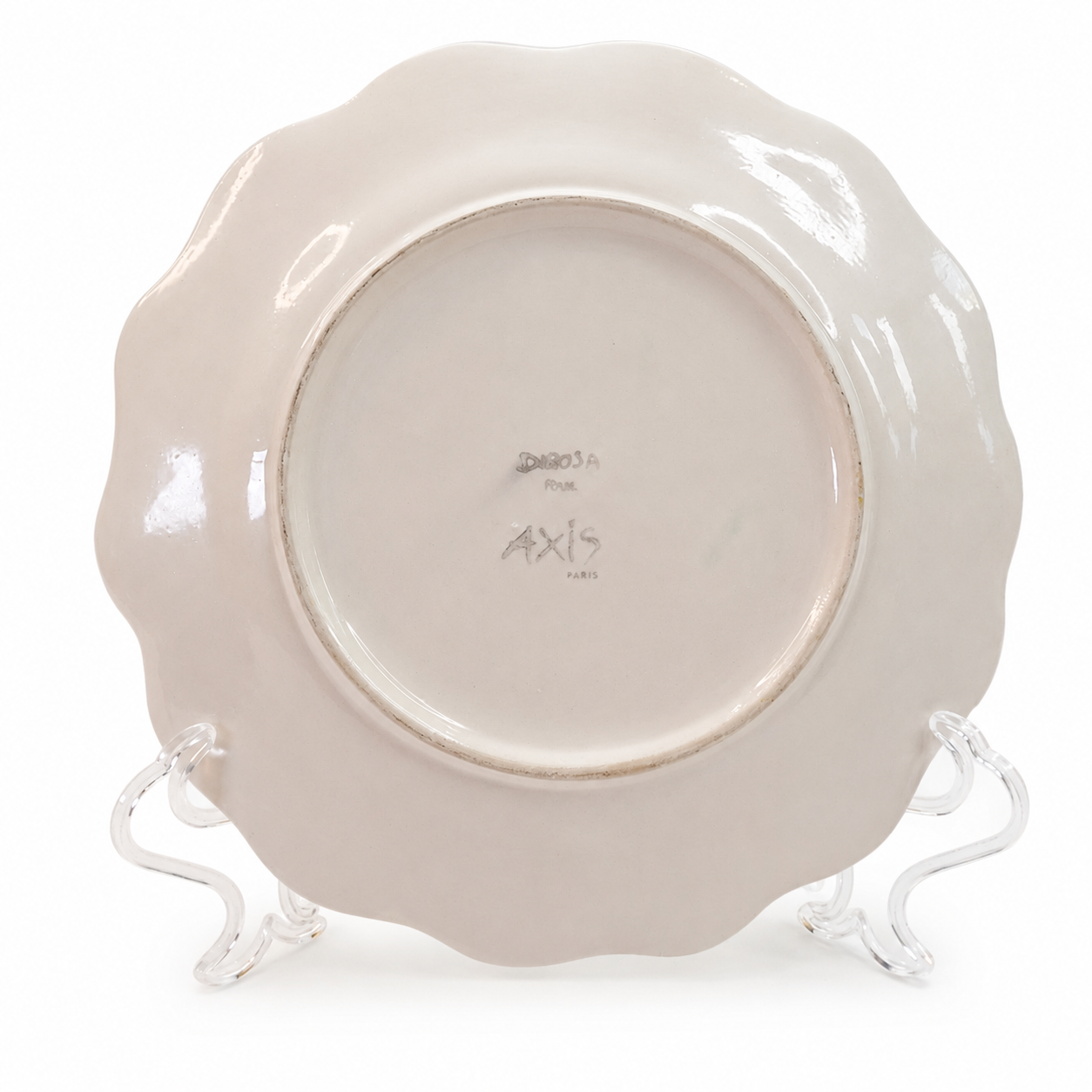 Hervé Di Rosa for Axis Paris Hand Painted Barbotine Plate — Whimsical One-Eyed Figure, Signed French Art Pottery