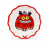 Hervé Di Rosa for Axis Paris Hand Painted Barbotine Plate — Whimsical Red Monster, Signed French Art Pottery