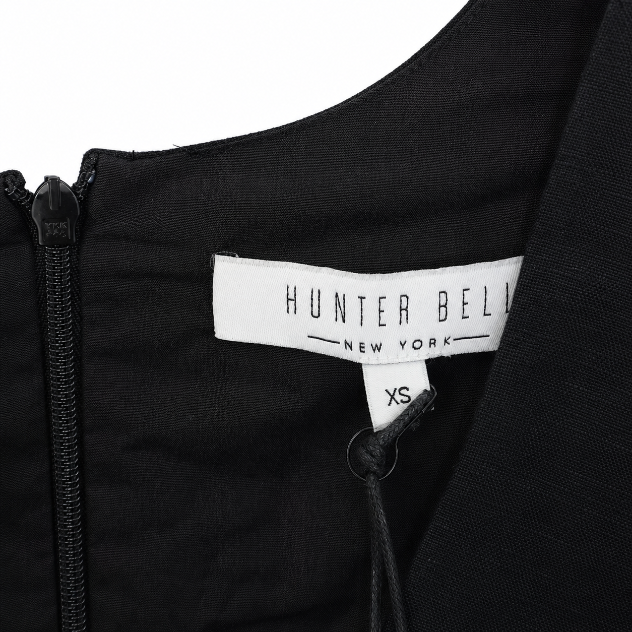 Hunter Bell New York Black Linen-Blend Puff-Sleeve Peplum Top, Wrap V-Neck, New With Tags, Size XS