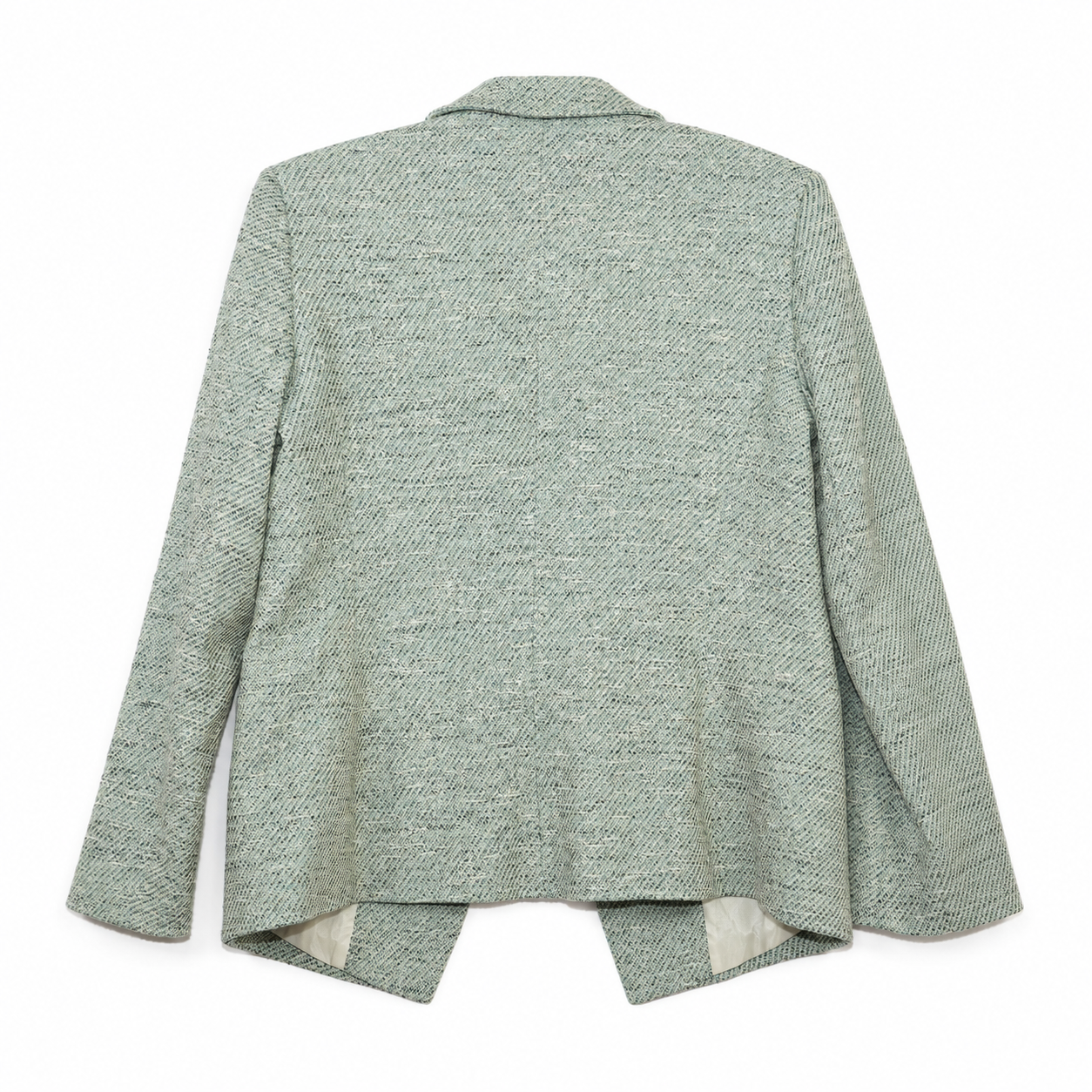 Lafayette 148 New York Green & Teal Tweed Double-Breasted Blazer, Fully Lined, Size 8