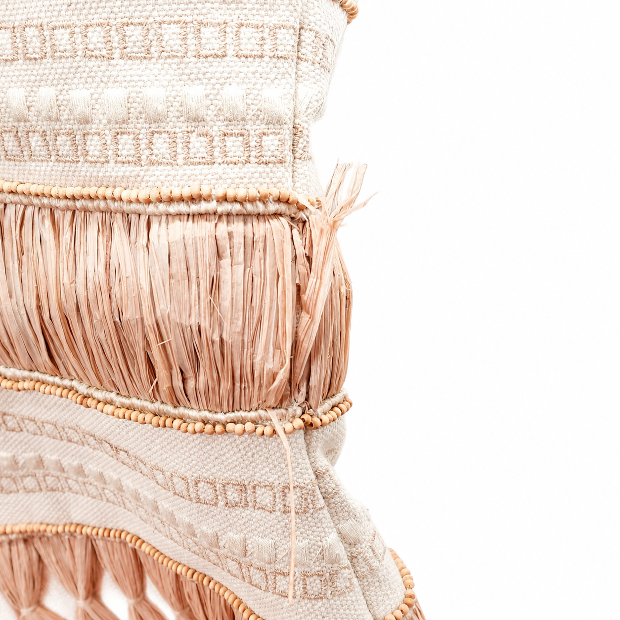 Lafayette 148 New York Ribbon-Fringe A-Line Dress, Camel & Cream Textured, Strapless, Size 6
