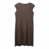 Lafayette 148 New York Stretch Cotton-Blend Sheath Dress, Olive-Taupe, Pleated Neckline, Size 8