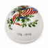 Limoges France Bicentennial Trinket Box (1776–1976) — Hand-Painted Porcelain, American Eagle, Flag & Drum, Round Lidded Box