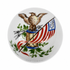 Limoges France Bicentennial Trinket Box (1776–1976) — Hand-Painted Porcelain, American Eagle, Flag & Drum, Round Lidded Box