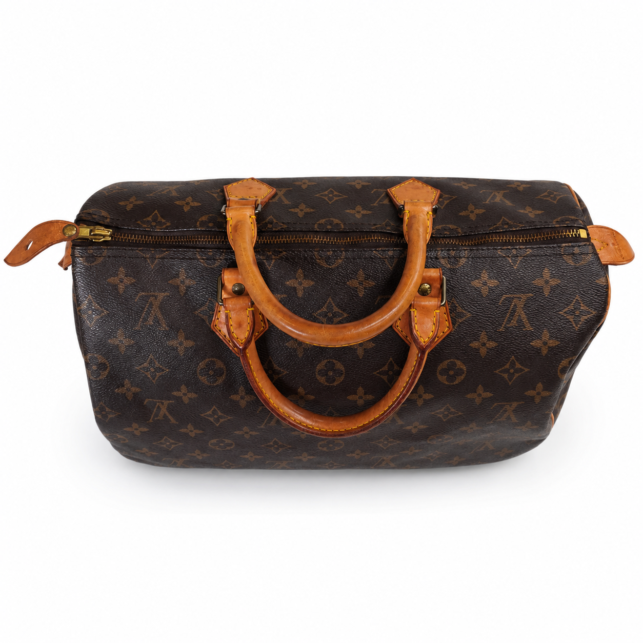 Louis Vuitton Speedy 35 — Vintage Monogram Canvas, Honey-Patina Vachetta, Brass Hardware