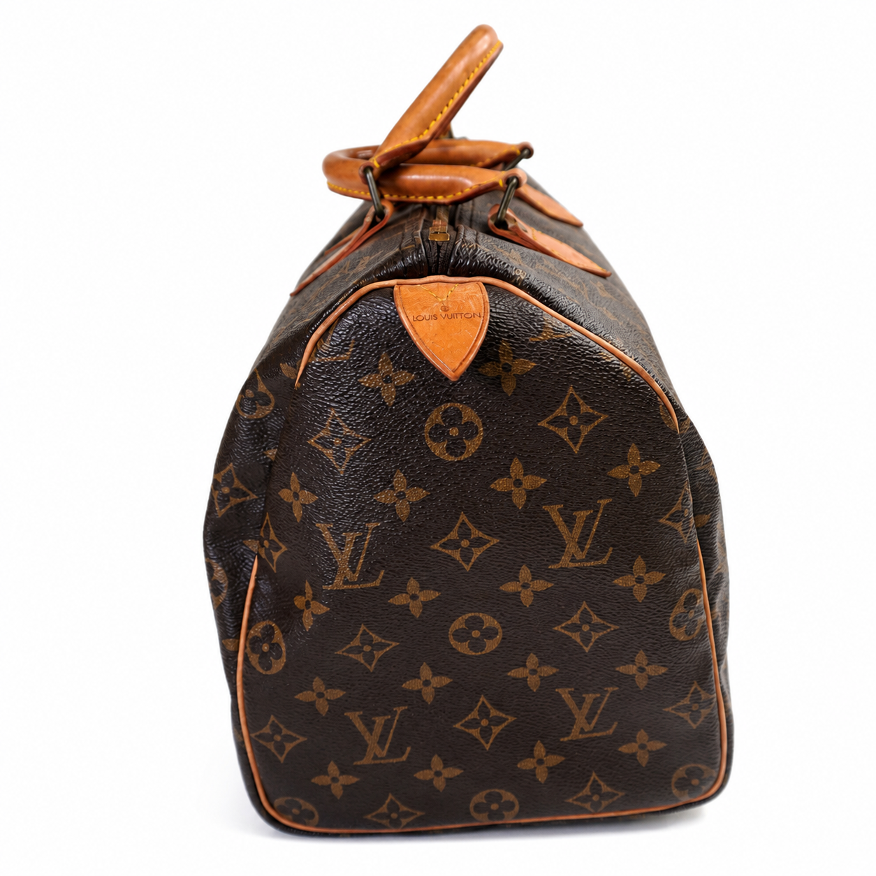 Louis Vuitton Speedy 35 — Vintage Monogram Canvas, Honey-Patina Vachetta, Brass Hardware