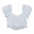 LoveShackFancy Breonna Top, Blue Gingham Puff-Sleeve, Pintuck Bodice, NWT, Size 6