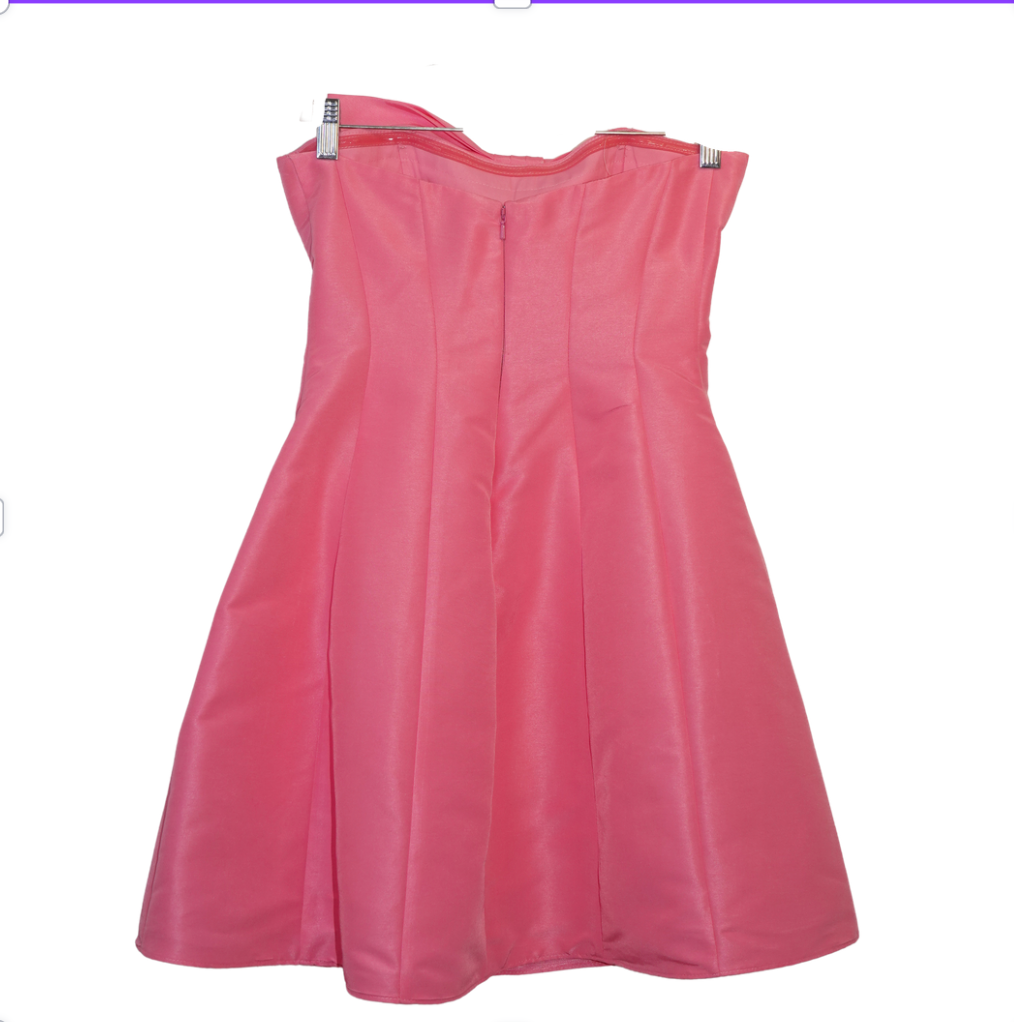 Mac Duggal Pink Strapless Bow Fit & Flare Mini Dress, Style 49210, Never Worn, Size 4
