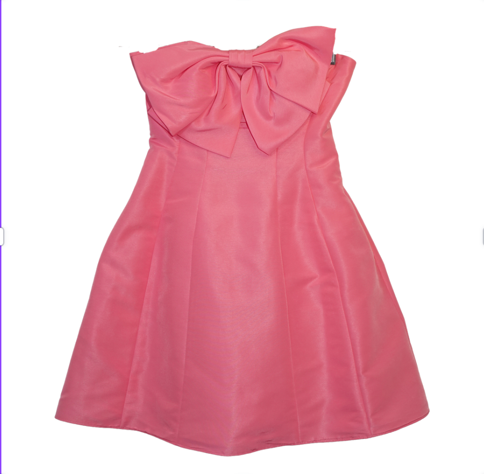 Mac Duggal Pink Strapless Bow Fit & Flare Mini Dress, Style 49210, Never Worn, Size 4