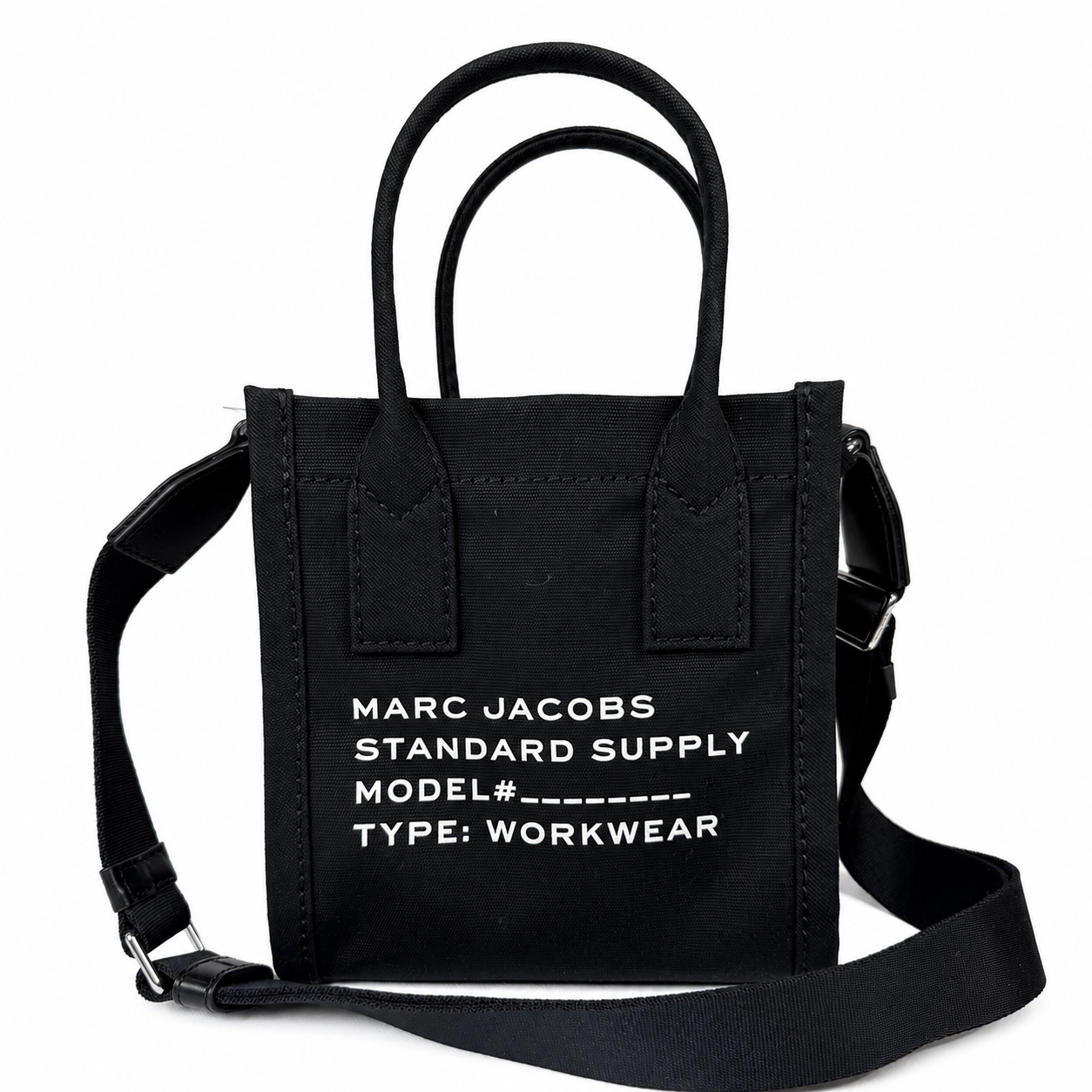 Marc Jacobs Canvas Standard Supply Small Tote — Black, 2-Way Crossbody, "Workwear" Print, New With Tags
