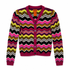 Missoni for Target Chevron Zigzag Knit Cardigan, Multicolor Pink & Olive, Button-Front, Size L