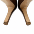 Miu Miu Taupe Leather Peep-Toe Platform Pumps, Scalloped Bow Detail, Size 40 (EU)