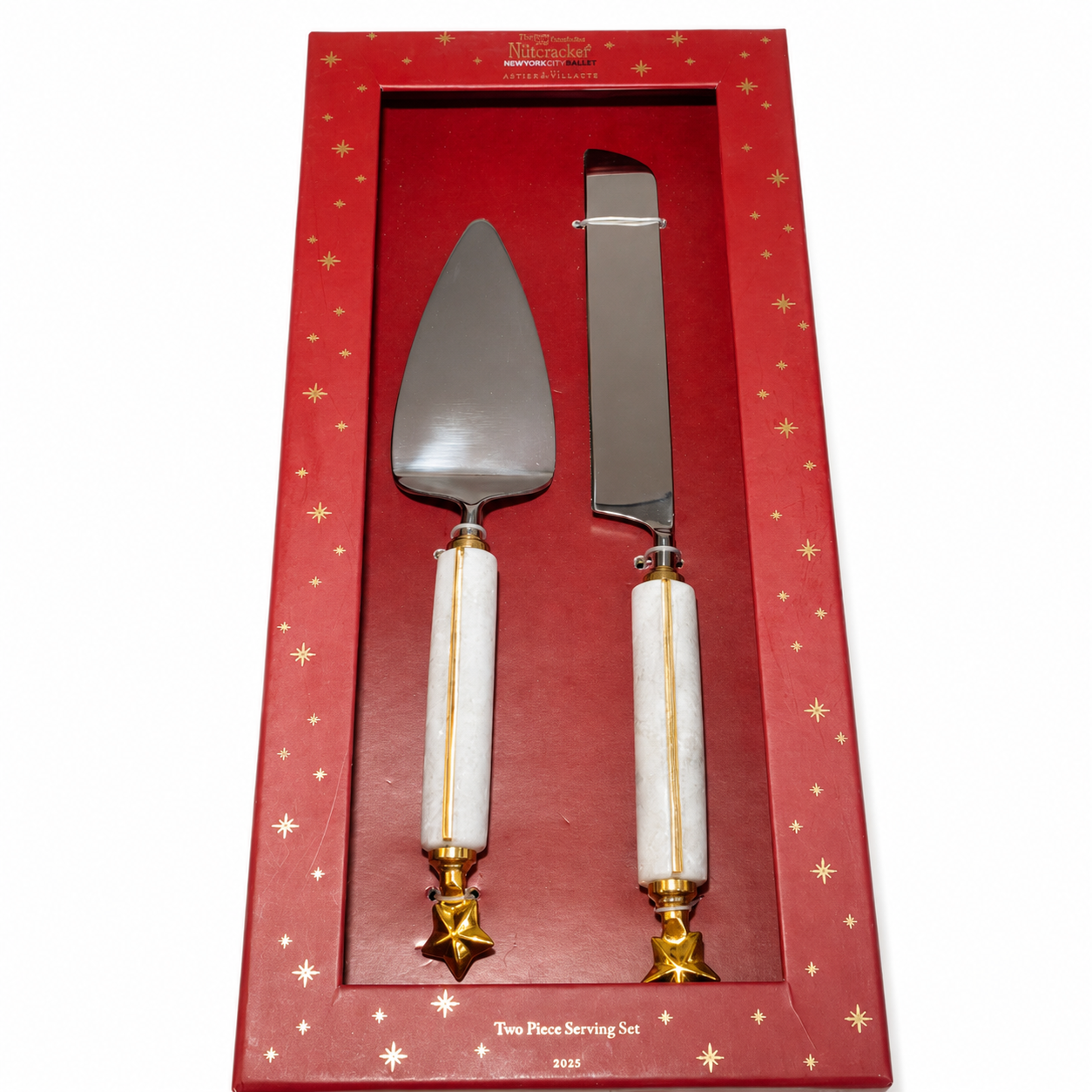 New York City Ballet × Anthropologie Marble Cake Serving Set — The Nutcracker 2025 (Cake Knife + Pie Server, NWT)
