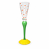 Orrefors "Clown" Cordial Glasses / Small Champagne Flutes by Anne Nilsson, Set of 6, Hand Painted Signed Crystal, 1992