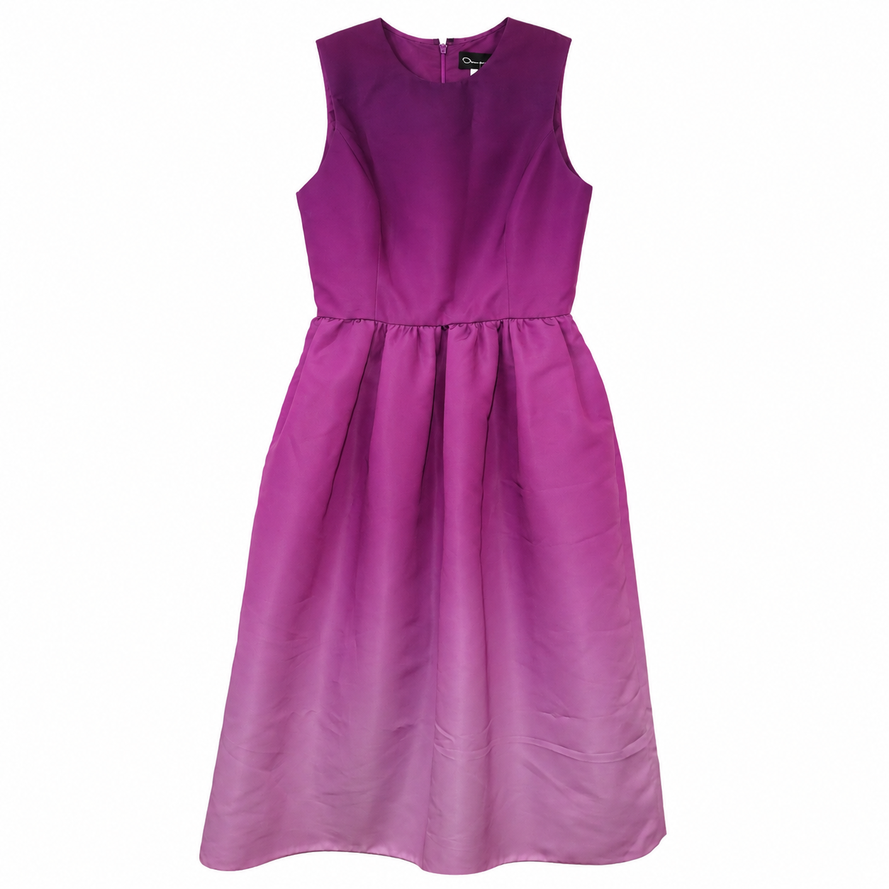 Oscar de la Renta Magenta Silk Faille Party Dress, Sleeveless Fit-and-Flare, New With Tags, Size 10