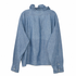Reimagined Polo Ralph Lauren Chambray Shirt, Hand-Ruffled Statement Collar, Oversized Blue Top, One of a Kind