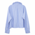 Reimagined Ralph Lauren Striped Shirt, Hand-Ruffled Statement Collar, Light Blue Pinstripe, Oversized, One of a Kind