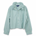 Reimagined Ralph Lauren Striped Shirt, Hand-Ruffled Collar, Mint Green & Blue Stripe, Oversized, One of a Kind