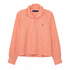 Reimagined Ralph Lauren Gingham Shirt, Hand-Ruffled Collar, Orange & White, One of a Kind