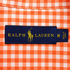 Reimagined Ralph Lauren Gingham Shirt, Hand-Ruffled Collar, Orange & White, One of a Kind