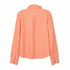 Reimagined Ralph Lauren Gingham Shirt, Hand-Ruffled Collar, Orange & White, One of a Kind